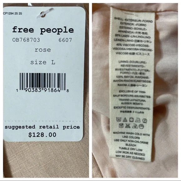 NWT! FREE PEOPLE Flared Sleeve Blazer In Rose - Picture 7 of 7